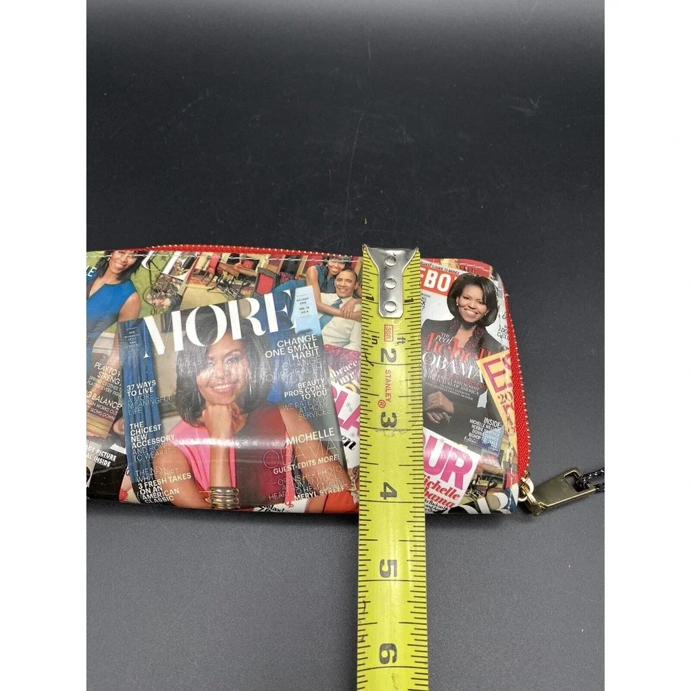 Michelle Obama Large Wallet‎ Wristlet Collage Magazine Credit Card Holder NWT